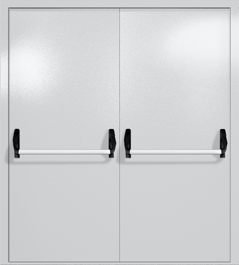 Двупольная глухая дверь ei-60 с ручками «антипаника» (цвет светло-серый RAL 7047) Двупольная глухая дверь ei-60 с ручками «антипаника» (цвет светло-серый RAL 7047)