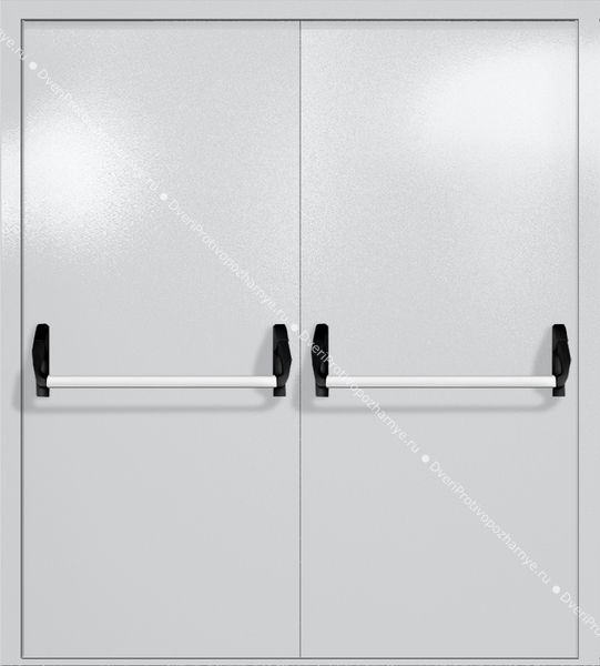 Двупольная глухая дверь ei-60 с ручками «антипаника» (цвет светло-серый RAL 7047) Двупольная глухая дверь ei-60 с ручками «антипаника» (цвет светло-серый RAL 7047)