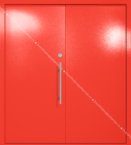 Двупольная глухая техническая дверь (цвет красный RAL 3020)