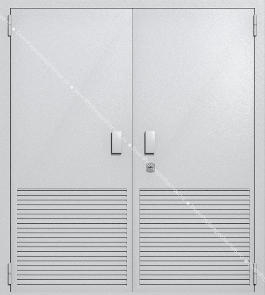 Двупольная глухая техническая дверь с вентиляцией (цвет светло-серый RAL 7047) Двупольная глухая техническая дверь с вентиляцией (цвет светло-серый RAL 7047)