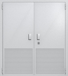 Двупольная глухая техническая дверь с вентиляцией (цвет светло-серый RAL 7047)