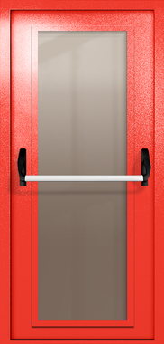 Однопольная дверь eiw-60 с максимальным стеклом и ручкой «антипаника» (цвет красный RAL 3020) Однопольная дверь eiw-60 с максимальным стеклом и ручкой «антипаника» (цвет красный RAL 3020)
