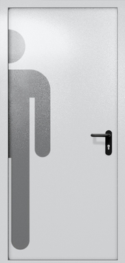 Однопольная глухая дверь ei-60 с обозначением санузла (цвет светло-серый RAL 7047) Однопольная глухая дверь ei-60 с обозначением санузла (цвет светло-серый RAL 7047)