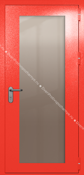 Однопольная дверь eiw-60 с максимальным стеклом (цвет красный RAL 3020) Однопольная дверь eiw-60 с максимальным стеклом (цвет красный RAL 3020)