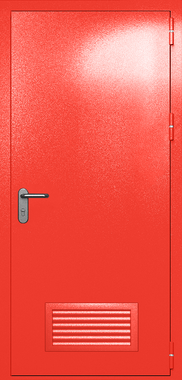 Однопольная глухая дверь ei-60 с вентиляцией (цвет красный RAL 3020) Однопольная глухая дверь ei-60 с вентиляцией (цвет красный RAL 3020)