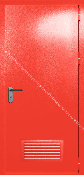 Однопольная глухая дверь ei-60 с вентиляцией (цвет красный RAL 3020) Однопольная глухая дверь ei-60 с вентиляцией (цвет красный RAL 3020)