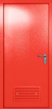 Однопольная глухая дверь ei-60 с вентиляцией (цвет красный RAL 3020) Однопольная глухая дверь ei-60 с вентиляцией (цвет красный RAL 3020)