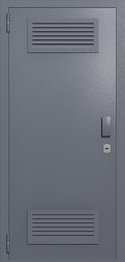 Однопольная глухая техническая дверь с вентиляцией (цвет темно-серый RAL 7015) Однопольная глухая техническая дверь с вентиляцией (цвет темно-серый RAL 7015)