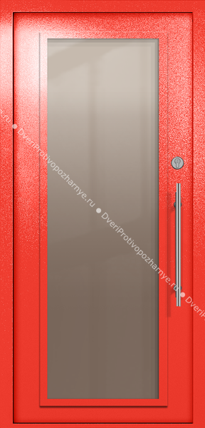Однопольная техническая дверь с максимальным стеклом (цвет красный RAL 3020) Однопольная техническая дверь с максимальным стеклом (цвет красный RAL 3020)