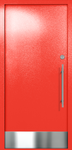 Однопольная глухая техническая дверь с отбойником (цвет красный RAL 3020)