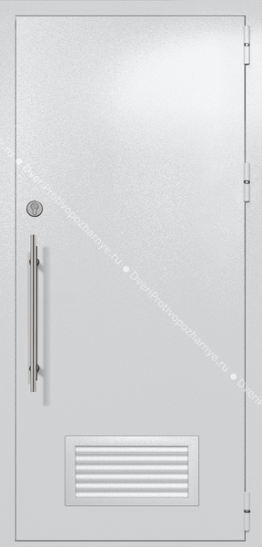 Однопольная глухая техническая дверь с вентиляцией (цвет светло-серый RAL 7047) Однопольная глухая техническая дверь с вентиляцией (цвет светло-серый RAL 7047)