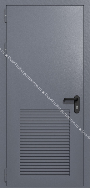 Однопольная глухая техническая дверь с вентиляцией (цвет темно-серый RAL 7015)