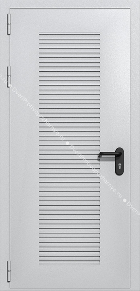 Однопольная глухая техническая дверь с вентиляцией (цвет светло-серый RAL 7047)