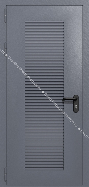 Однопольная глухая техническая дверь с вентиляцией (цвет темно-серый RAL 7015) Однопольная глухая техническая дверь с вентиляцией (цвет темно-серый RAL 7015)