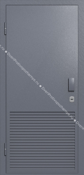 Однопольная глухая техническая дверь с вентиляцией (цвет темно-серый RAL 7015) Однопольная глухая техническая дверь с вентиляцией (цвет темно-серый RAL 7015)