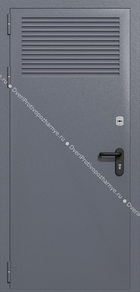 Однопольная глухая техническая дверь с вентиляцией (цвет темно-серый RAL 7015) Однопольная глухая техническая дверь с вентиляцией (цвет темно-серый RAL 7015)
