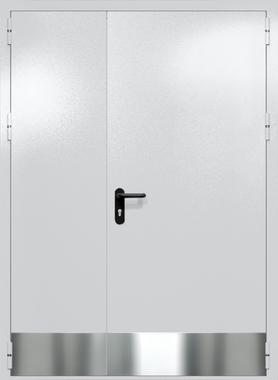 Полуторапольная глухая дверь ei-60 с отбойниками (цвет светло-серый RAL 7047) Полуторапольная глухая дверь ei-60 с отбойниками (цвет светло-серый RAL 7047)