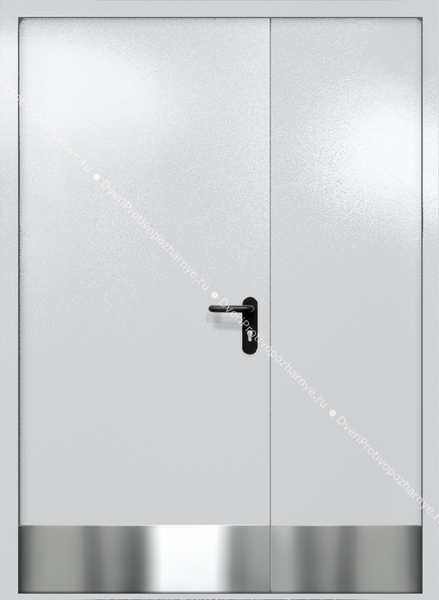 Полуторапольная глухая дверь ei-60 с отбойниками (цвет светло-серый RAL 7047) Полуторапольная глухая дверь ei-60 с отбойниками (цвет светло-серый RAL 7047)