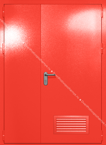 Полуторапольная глухая дверь ei-60 с вентиляцией (цвет красный RAL 3020) Полуторапольная глухая дверь ei-60 с вентиляцией (цвет красный RAL 3020)