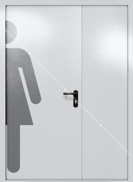 Полуторапольная глухая дверь ei-60 с обозначением санузла (цвет светло-серый RAL 7047) Полуторапольная глухая дверь ei-60 с обозначением санузла (цвет светло-серый RAL 7047)