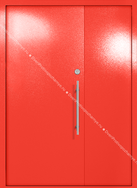 Полуторапольная глухая техническая дверь (цвет красный RAL 3020)