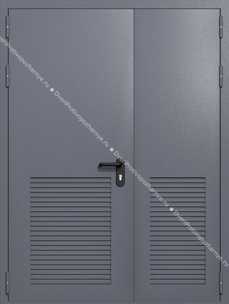 Полуторапольная глухая техническая дверь с вентиляцией (цвет темно-серый RAL 7015) Полуторапольная глухая техническая дверь с вентиляцией (цвет темно-серый RAL 7015)