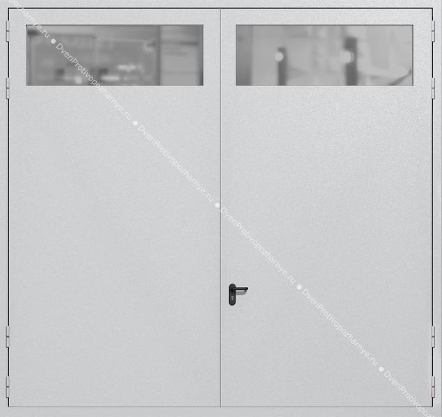 Распашные крупногабаритные ворота ei-60 с остеклением (цвет светло-серый RAL 7047) Распашные крупногабаритные ворота ei-60 с остеклением (цвет светло-серый RAL 7047)