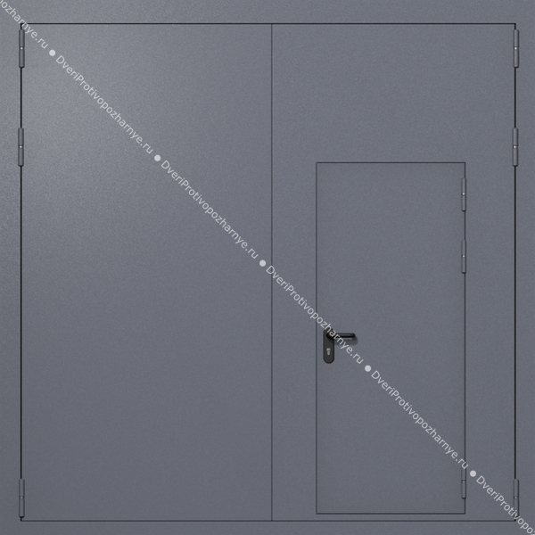 Распашные ворота ei-60 с калиткой (цвет темно-серый RAL 7015) Распашные ворота ei-60 с калиткой (цвет темно-серый RAL 7015)