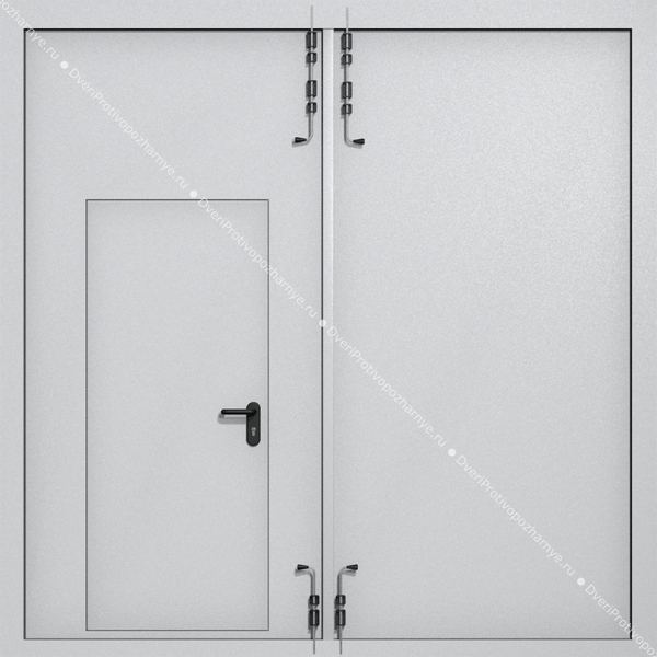 Распашные ворота ei-60 с калиткой (цвет светло-серый RAL 7047) Распашные ворота ei-60 с калиткой (цвет светло-серый RAL 7047)