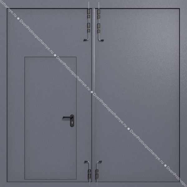 Распашные ворота ei-60 с калиткой (цвет темно-серый RAL 7015) Распашные ворота ei-60 с калиткой (цвет темно-серый RAL 7015)